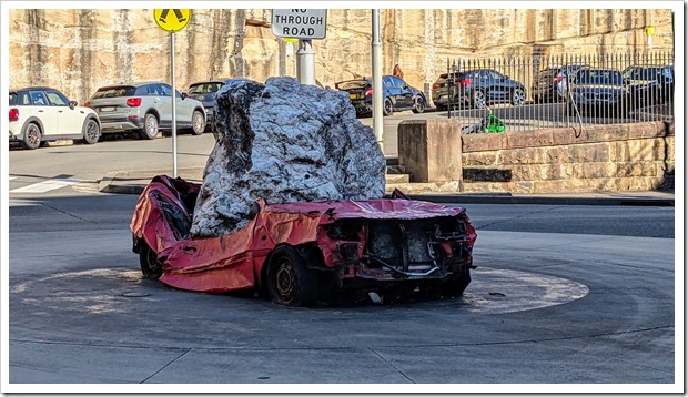 The crumpled car